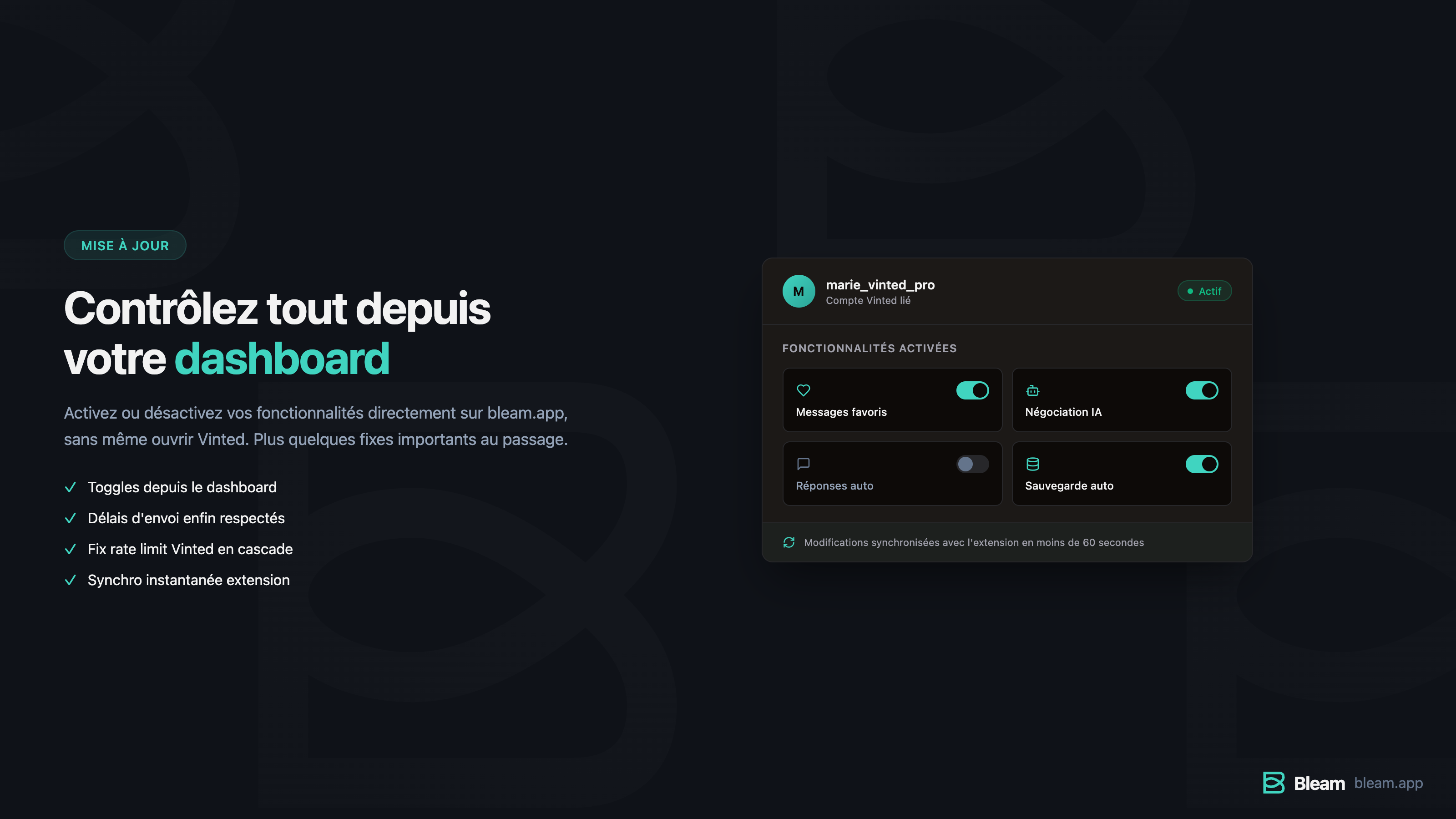 Toggles dashboard & corrections assistant