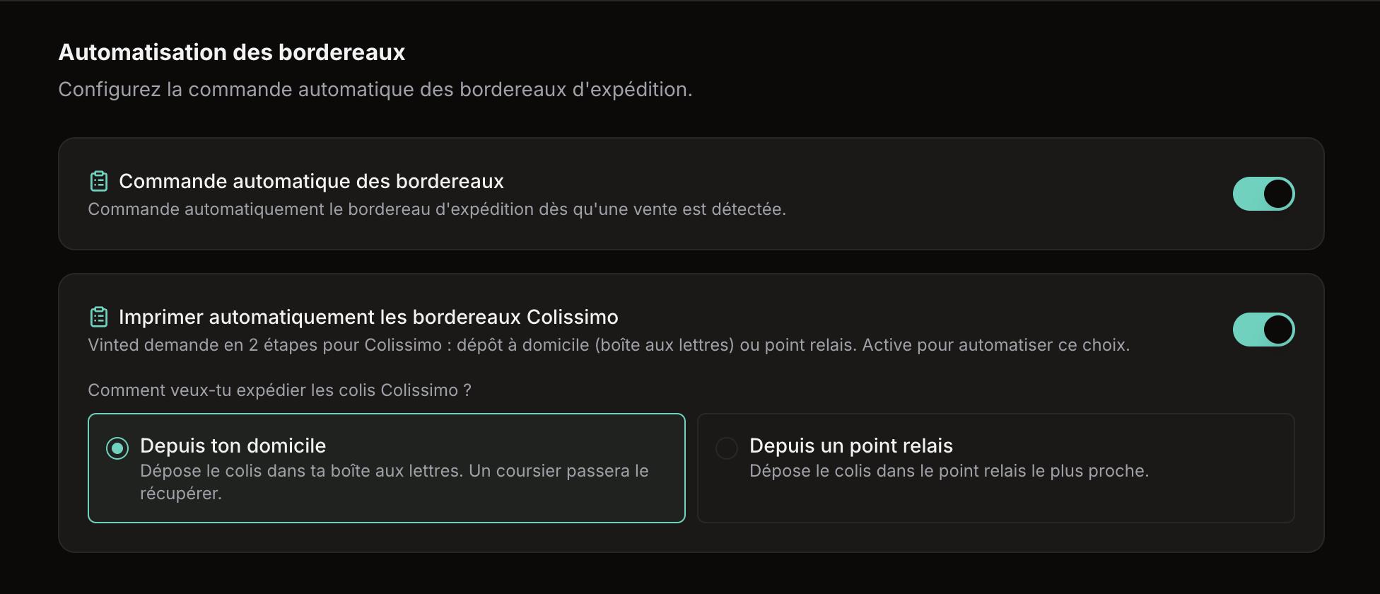 Auto-bordereau Colissimo & fiabilité republication