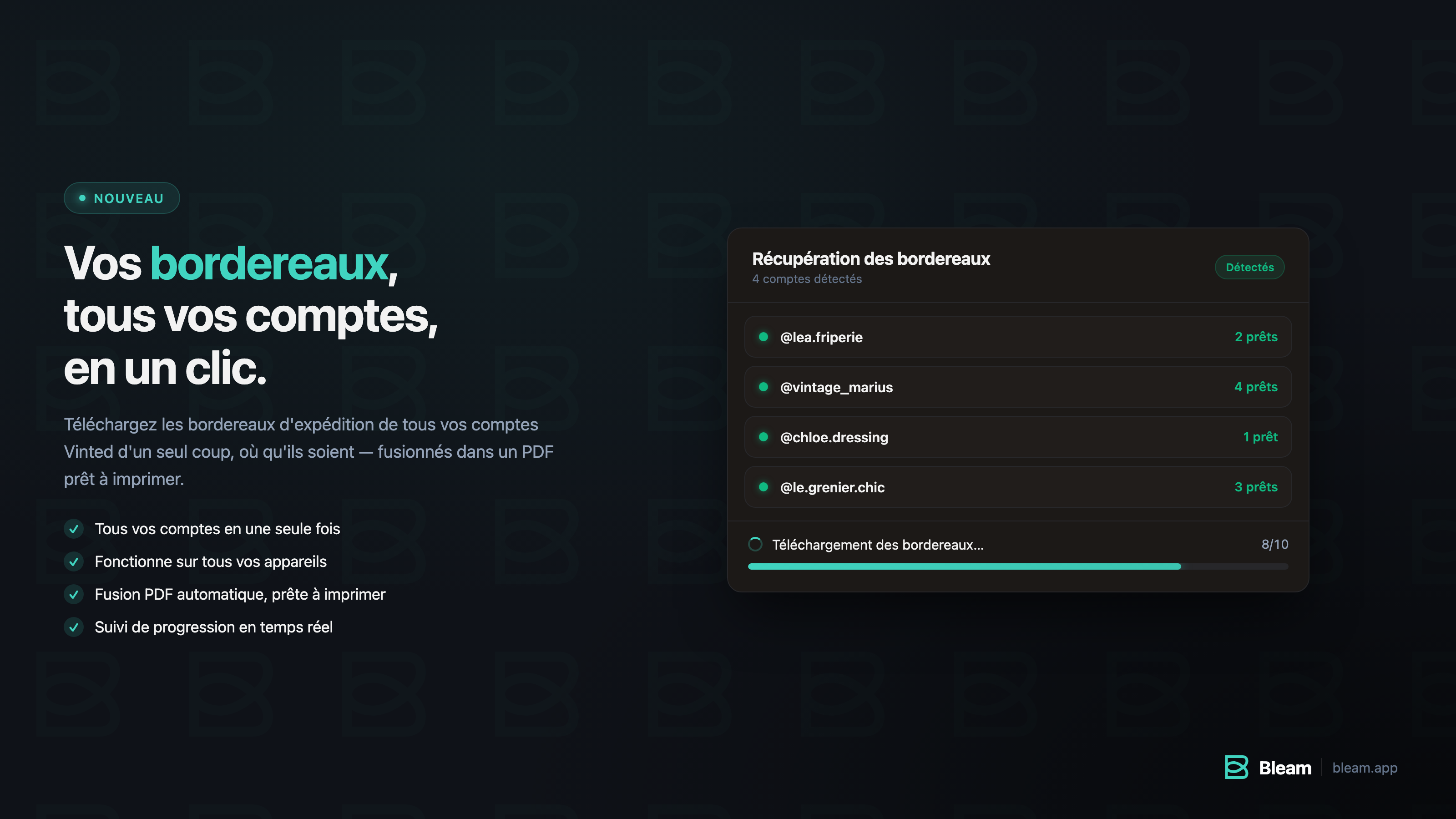 Bordereaux groupés depuis le dashboard